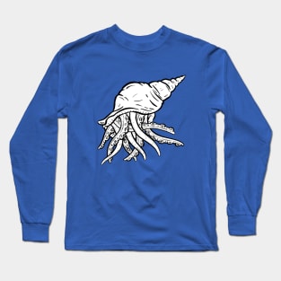 Octopus Tentacles in A Conch Seashell Illustration Logo Long Sleeve T-Shirt